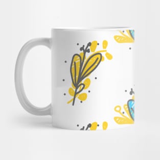 blue and yellow flowers Mug